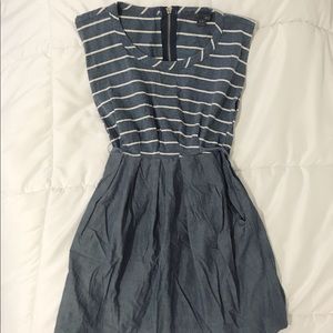 Forever 21 Striped Chambray Dress